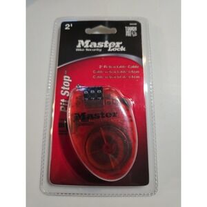 Master Lock Bike Security Pit Stop 2' Retractable Cable Combination NOS 4603D
